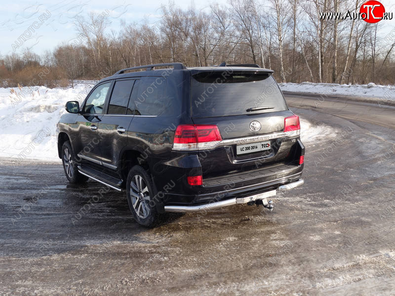 20 999 р. Защита задняя (уголки, нержавейка 76,1 мм) ТСС Тюнинг  Toyota Land Cruiser  200 (2015-2021) 2-ой рестайлинг  с доставкой в г. Санкт‑Петербург