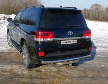 Защита заднего бампера (овальная, d75х42 мм) TCC Toyota Land Cruiser 200 2-ой рестайлинг (2015-2021)