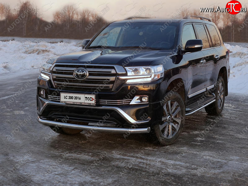 26 699 р. Защита переднего бампера нижняя d76,1 мм (EXECUTIVE) ТСС Тюнинг  Toyota Land Cruiser  200 (2015-2021) 2-ой рестайлинг (нержавейка)  с доставкой в г. Санкт‑Петербург