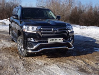 28 599 р. Защита переднего бампера нижняя волна d60,3 мм ТСС Тюнинг  Toyota Land Cruiser  200 (2015-2021) (нержавейка)  с доставкой в г. Санкт‑Петербург. Увеличить фотографию 1