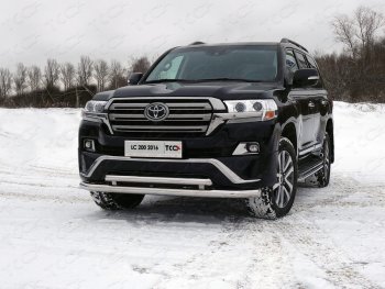 37 649 р. Защита передняя нижняя двойная 76,1*60,3 мм EXECUTIVE Тюнинг  Toyota Land Cruiser  200 (2015-2021) (нержавейка)  с доставкой в г. Санкт‑Петербург. Увеличить фотографию 1