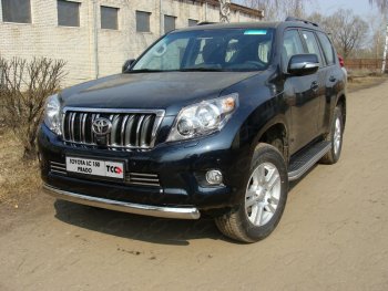 24 099 р. Защита переднего бампера нижняя 75*42 мм ТСС Тюнинг Toyota Land Cruiser Prado J150 дорестайлинг (2009-2013) (нержавейка)  с доставкой в г. Санкт‑Петербург. Увеличить фотографию 1