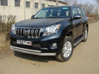 37 649 р. Защита переднего бампера нижняя d76,1*50,8 мм ТСС Тюнинг  Toyota Land Cruiser Prado  J150 (2009-2013) дорестайлинг (нержавейка)  с доставкой в г. Санкт‑Петербург. Увеличить фотографию 1