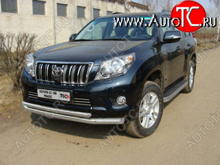 37 649 р. Защита переднего бампера нижняя d76,1*50,8 мм ТСС Тюнинг  Toyota Land Cruiser Prado  J150 (2009-2013) дорестайлинг (нержавейка)  с доставкой в г. Санкт‑Петербург