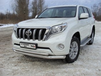 37 649 р. Защита переднего бампера нижняя d76,1*50,8 мм ТСС Тюнинг  Toyota Land Cruiser Prado  J150 (2013-2017) 1-ый рестайлинг (нержавейка)  с доставкой в г. Санкт‑Петербург. Увеличить фотографию 1