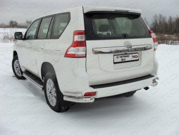 Защита задняя (уголки, нержавейка 76,1*42,4 мм) ТСС Тюнинг Toyota Land Cruiser Prado J150 1-ый рестайлинг (2013-2017)