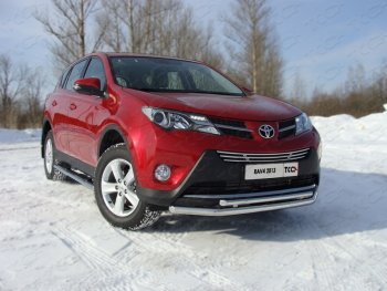 22 599 р. Защита переднего бампера нижняя d60,3*42,4 мм ТСС Тюнинг  Toyota RAV4  XA40 (2012-2015) 5 дв. дорестайлинг (нержавейка)  с доставкой в г. Санкт‑Петербург. Увеличить фотографию 1