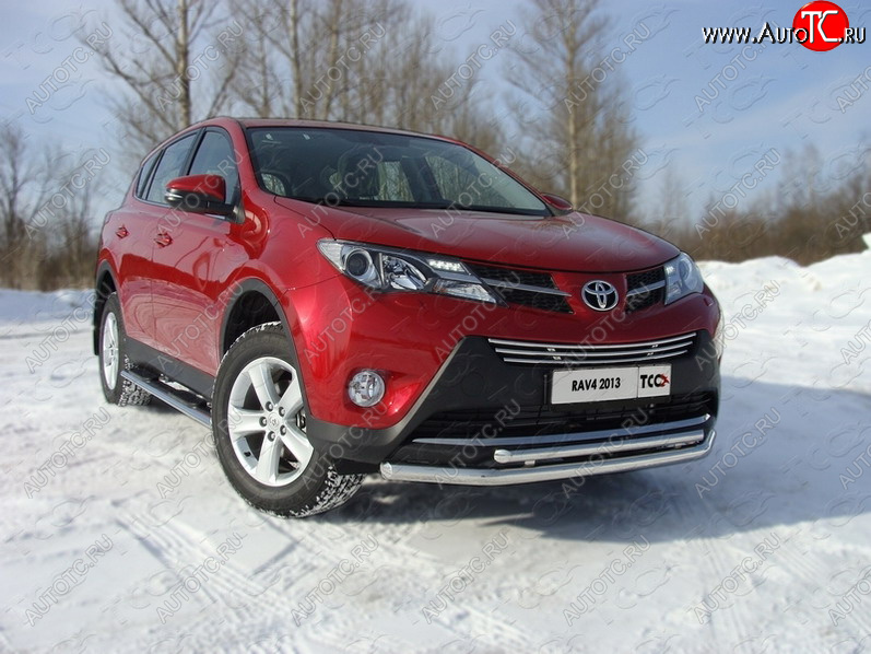 22 599 р. Защита переднего бампера нижняя d60,3*42,4 мм ТСС Тюнинг  Toyota RAV4  XA40 (2012-2015) 5 дв. дорестайлинг (нержавейка)  с доставкой в г. Санкт‑Петербург