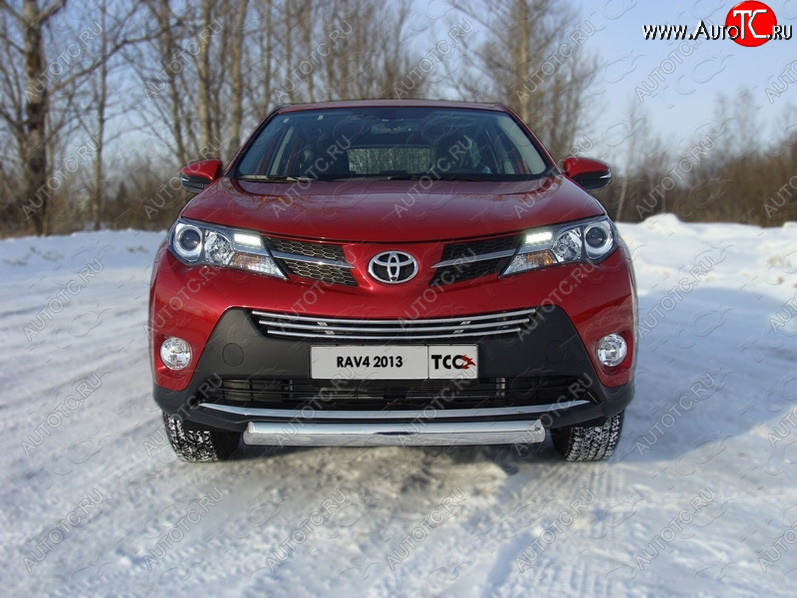 17 899 р. Защита переднего бампера овальная 75х42 мм ТСС тюнинг Toyota RAV4 XA40 5 дв. дорестайлинг (2012-2015) (нержавейка)  с доставкой в г. Санкт‑Петербург