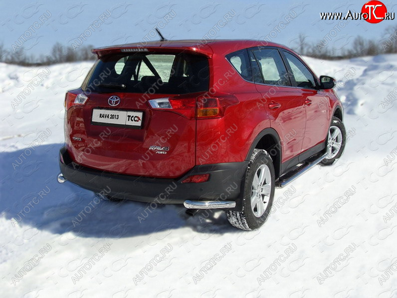 17 999 р. Защита заднего бампера (уголки, d60,3 мм) TCC  Toyota RAV4  XA40 (2012-2015) 5 дв. дорестайлинг  с доставкой в г. Санкт‑Петербург