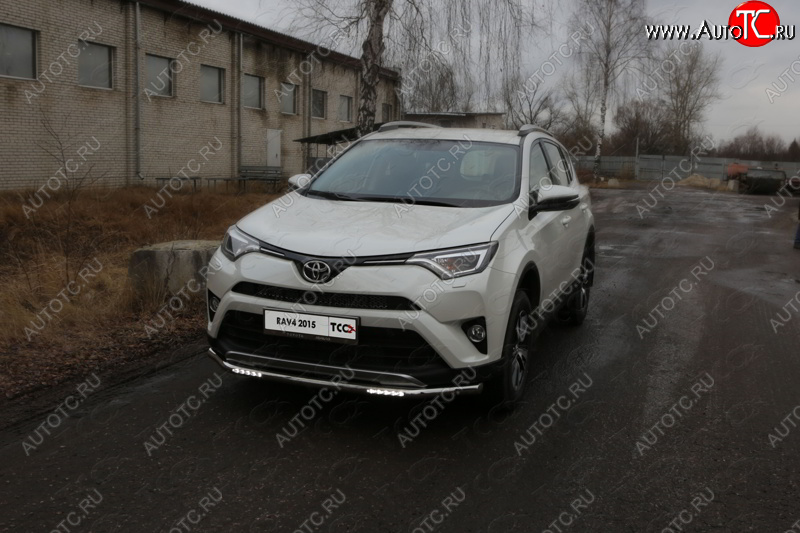 40 649 р. Защита переднего бампера нижняя с ДХО 60,3 мм ТСС Тюнинг Toyota RAV4 XA40 5 дв. рестайлинг (2015-2019) (нержавейка)  с доставкой в г. Санкт‑Петербург