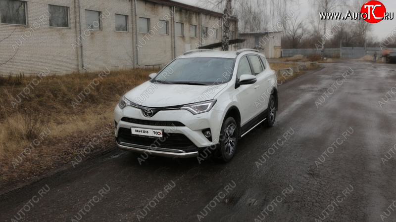 24 099 р. Защита переднего бампера нижняя овальная 75х42 мм ТСС Тюнинг Toyota RAV4 XA40 5 дв. рестайлинг (2015-2019) (нержавейка)  с доставкой в г. Санкт‑Петербург