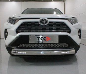 35 799 р. Защита переднего бампера овальная с ДХО 75х42 мм ТСС Тюнинг Toyota RAV4 XA50 5 дв. дорестайлинг (2018-2024) (нержавейка)  с доставкой в г. Санкт‑Петербург. Увеличить фотографию 1