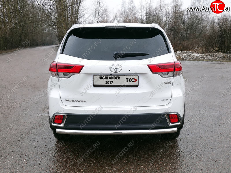 17 999 р. Защита задняя (нержавейка 60,3 мм) ТСС Тюнинг  Toyota Highlander  XU50 (2016-2020) рестайлинг  с доставкой в г. Санкт‑Петербург