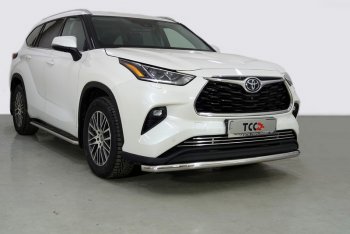 20 999 р. Защита переднего бампера нижняя d60,3 мм ТСС Тюнинг Toyota Highlander XU70 (2020-2024) (нержавейка)  с доставкой в г. Санкт‑Петербург. Увеличить фотографию 1