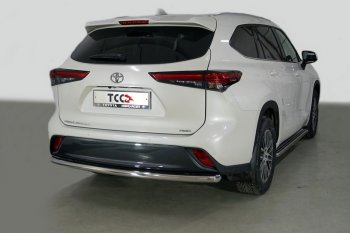 18 449 р. Защита задняя (нержавейка 60,3 мм) ТСС Тюнинг  Toyota Highlander  XU70 (2020-2024)  с доставкой в г. Санкт‑Петербург. Увеличить фотографию 1