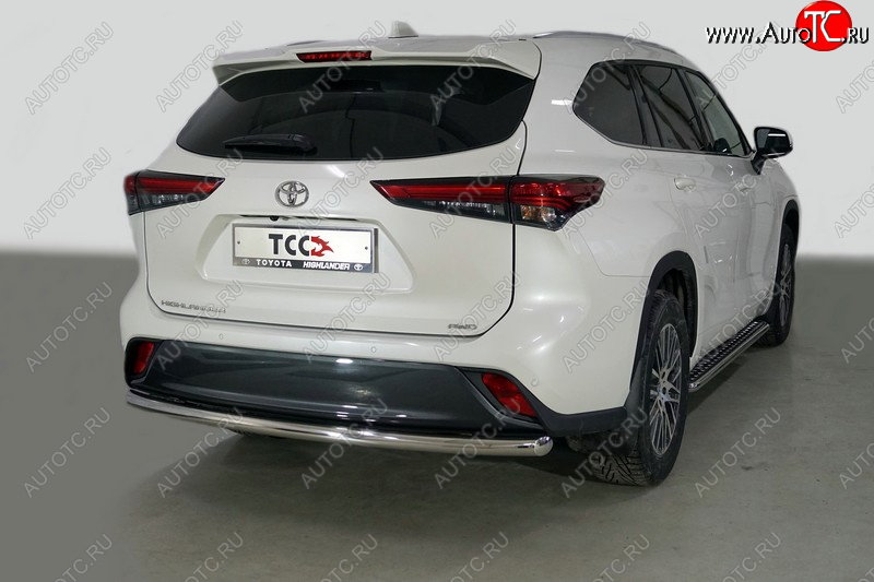 18 449 р. Защита задняя (нержавейка 60,3 мм) ТСС Тюнинг  Toyota Highlander  XU70 (2020-2024)  с доставкой в г. Санкт‑Петербург