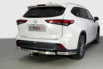 22 949 р. Защита задняя (уголки овальные 75х42 мм) ТСС Тюнинг  Toyota Highlander  XU70 (2020-2024) (уголки овальные)  с доставкой в г. Санкт‑Петербург. Увеличить фотографию 1