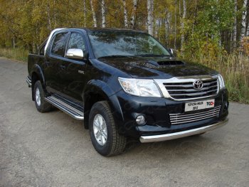 24 099 р. Защита переднего бампера овальная 75х42 мм ТСС тюнинг Toyota Hilux AN20,AN30  2-ой рестайлинг (2011-2016) (нержавейка)  с доставкой в г. Санкт‑Петербург. Увеличить фотографию 1