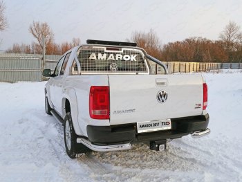 26 699 р. Защита задняя (уголки, нержавейка 76,1 мм) ТСС Тюнинг  Volkswagen Amarok (2016-2022) рестайлинг  с доставкой в г. Санкт‑Петербург. Увеличить фотографию 1