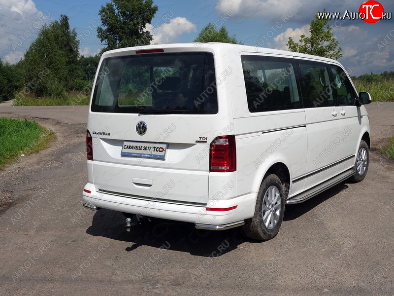 19 549 р. Защита заднего бампера (уголки, d42,4 мм) TCC  Volkswagen Caravelle  T6.1 (2019-2024) рестайлинг  с доставкой в г. Санкт‑Петербург