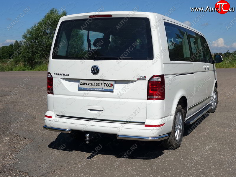 22 599 р. Защита заднего бампера (уголки, d60,3 мм) TCC Volkswagen Caravelle T6 дорестайлинг (2015-2019)  с доставкой в г. Санкт‑Петербург