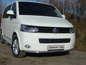 16 549 р. Защита переднего бампера нижняя d42,4 мм ТСС Тюнинг Volkswagen Multivan T5 рестайлинг (2009-2015) (нержавейка)  с доставкой в г. Санкт‑Петербург. Увеличить фотографию 1