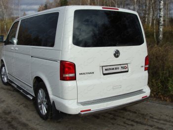 Защита задняя (центральная, нержавейка d75*42 мм) ТСС Тюнинг Volkswagen Multivan T5 рестайлинг (2009-2015)  (центральная)