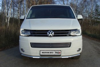 38 999 р. Защита переднего бампера нижняя с ДХО 60,3 мм ТСС Тюнинг  Volkswagen Multivan  T5 (2009-2015) рестайлинг (нержавейка)  с доставкой в г. Санкт‑Петербург. Увеличить фотографию 1