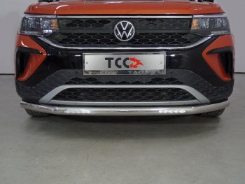 37 649 р. Защита переднего бампера нижняя с ДХО 60,3 мм ТСС Тюнинг  Volkswagen Taos (2020-2022) (нержавейка)  с доставкой в г. Санкт‑Петербург. Увеличить фотографию 1