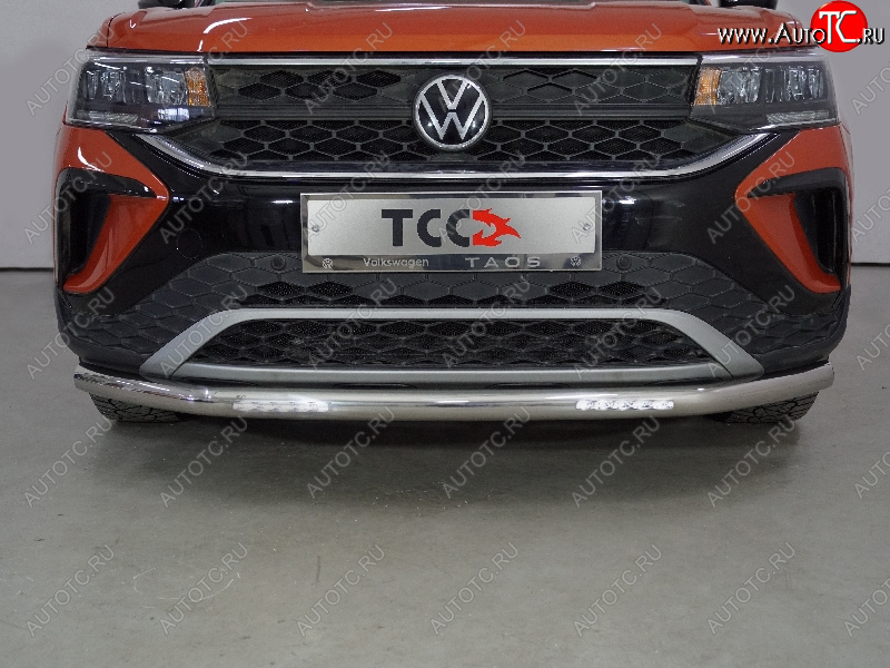 37 649 р. Защита переднего бампера нижняя с ДХО 60,3 мм ТСС Тюнинг Volkswagen Taos (2020-2022) (нержавейка)  с доставкой в г. Санкт‑Петербург