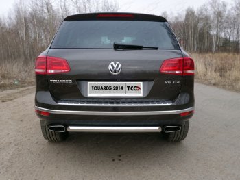 14 999 р. Защита задняя (нержавейка 60,3 мм) ТСС Тюнинг  Volkswagen Touareg  NF (2014-2018) рестайлинг  с доставкой в г. Санкт‑Петербург. Увеличить фотографию 1