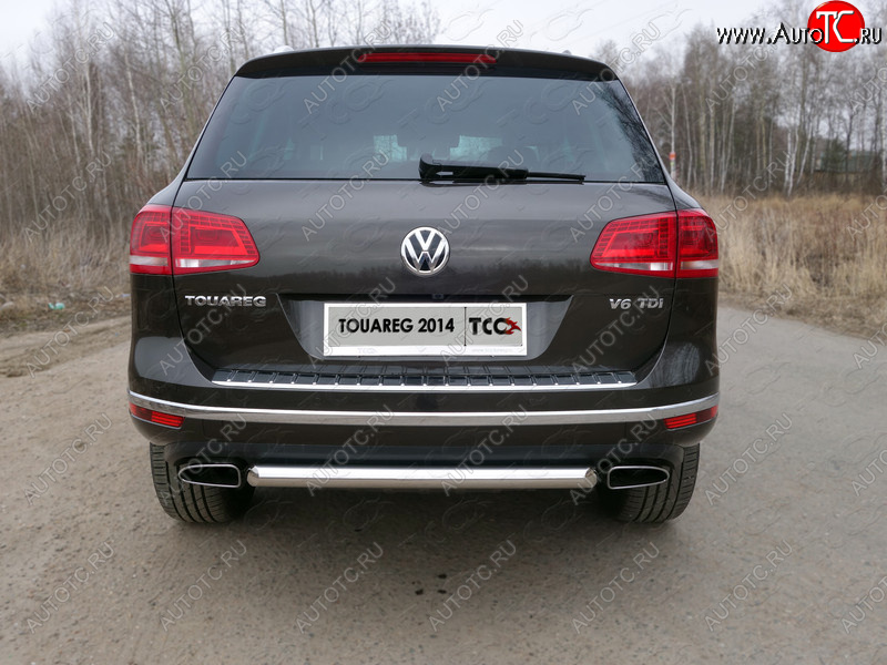 14 999 р. Защита задняя (нержавейка 60,3 мм) ТСС Тюнинг  Volkswagen Touareg  NF (2014-2018) рестайлинг  с доставкой в г. Санкт‑Петербург