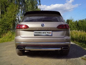 17 999 р. Защита задняя (нержавейка 60,3 мм) ТСС Тюнинг  Volkswagen Touareg  CR (2018-2024)  с доставкой в г. Санкт‑Петербург. Увеличить фотографию 1