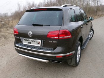 14 699 р. Защита задняя (нержавейка 60,3 мм) ТСС Тюнинг  Volkswagen Touareg  NF (2014-2018) рестайлинг  с доставкой в г. Санкт‑Петербург. Увеличить фотографию 1