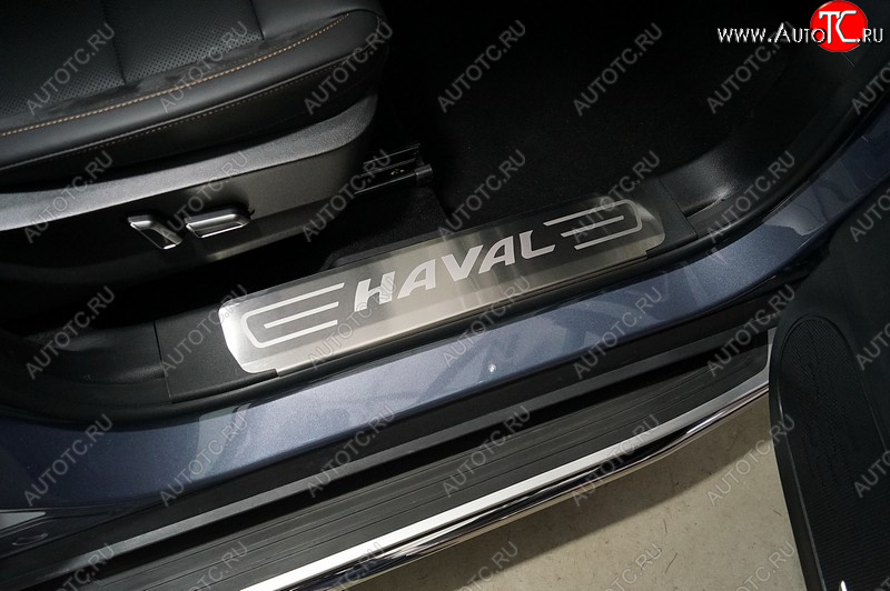 4 299 р. Накладки на пластиковые пороги, ТСС Тюнинг  Haval Dargo (2022-2024) (лист шлифованный надпись Haval)  с доставкой в г. Санкт‑Петербург