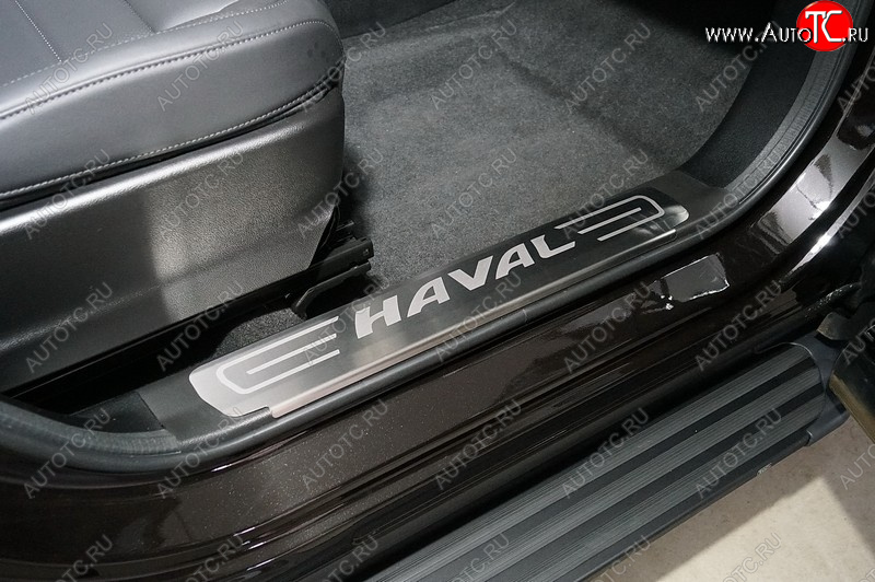 4 099 р. Накладки на пластиковые пороги, ТСС Тюнинг  Haval F7x (2022-2024)  рестайлинг (лист шлифованный надпись Haval)  с доставкой в г. Санкт‑Петербург