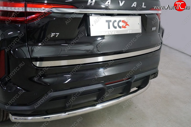 2 249 р. Накладка на заднюю дверь, ТСС Тюнинг  Haval F7 (2022-2024)  рестайлинг (Лист шлифованный)  с доставкой в г. Санкт‑Петербург