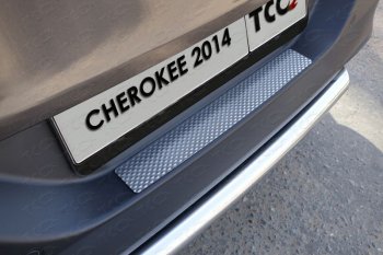 1 239 р. Накладка на задний бампер ТСС Тюнинг  Jeep Cherokee  KL (2014-2017) дорестайлинг (Декоративная)  с доставкой в г. Санкт‑Петербург. Увеличить фотографию 1