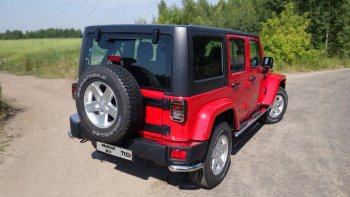 5 199 р. Накладки на задний бампер, ТСС Тюнинг  Jeep Wrangler  JK (2007-2018) (декоративные)  с доставкой в г. Санкт‑Петербург. Увеличить фотографию 1