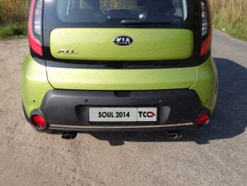 1 039 р. Накладка на задний бампер, ТСС Тюнинг  KIA Soul  PS (2014-2016) дорестайлинг (лист шлифованный)  с доставкой в г. Санкт‑Петербург. Увеличить фотографию 1