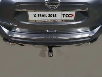 2 489 р. Накладка на задний бампер, ТСС Тюнинг  Nissan X-trail  3 T32 (2017-2022) рестайлинг (лист шлифованный надпись X-Trail)  с доставкой в г. Санкт‑Петербург. Увеличить фотографию 1