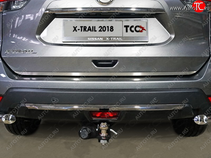 1 659 р. Накладка на заднюю дверь, ТСС Тюнинг  Nissan X-trail  3 T32 (2017-2022) рестайлинг (лист шлифованный)  с доставкой в г. Санкт‑Петербург