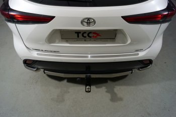 2 569 р. Накладка на задний бампер, ТСС Тюнинг  Toyota Highlander  XU70 (2020-2024) (Лист шлифованный)  с доставкой в г. Санкт‑Петербург. Увеличить фотографию 1