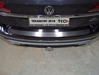 3 099 р. Накладка на задний бампер, ТСС Тюнинг  Volkswagen Teramont  CA1 (2016-2020) дорестайлинг (Лист шлифованный)  с доставкой в г. Санкт‑Петербург. Увеличить фотографию 1