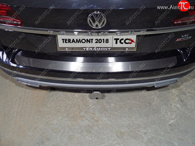 3 099 р. Накладка на задний бампер, ТСС Тюнинг  Volkswagen Teramont  CA1 (2016-2020) дорестайлинг (Лист шлифованный)  с доставкой в г. Санкт‑Петербург