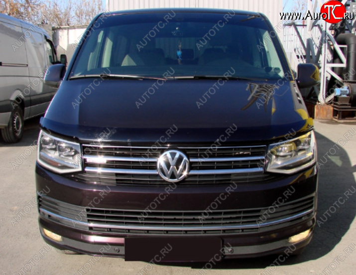 2 499 р. Дефлектор капота SIM Volkswagen Transporter T6 дорестайлинг (2015-2019)  с доставкой в г. Санкт‑Петербург