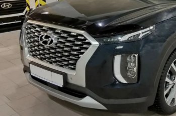 2 699 р. Дефлектор капота SIM Hyundai Palisade LX2 (2018-2022)  с доставкой в г. Санкт‑Петербург. Увеличить фотографию 1