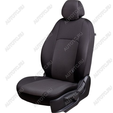 5 999 р. Комплект чехлов для сидений ( ЦЗС 3Г Жаккард) Дублин Lord Autofashion Nissan Almera Classic седан B10 (2006-2013) (черный, вставка Стежок серая)  с доставкой в г. Санкт‑Петербург