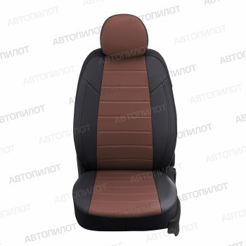 14 249 р. Чехлы сидений (экокожа) Автопилот  Geely Atlas Pro  NL3 (2019-2024) (черный/темно-коричневый)  с доставкой в г. Санкт‑Петербург. Увеличить фотографию 3